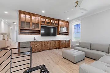 Family room and entertainment center